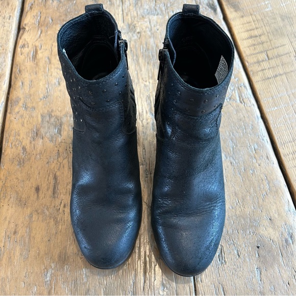 SOREL Black Leather Studded Wedge Waterproof Ankle Boots - Picture 2 of 7